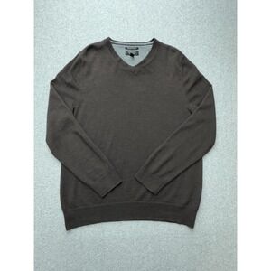 Nordstrom Sweater Mens Medium Merino Wool‎ Pullover V Neck Classic Knit Jumper
